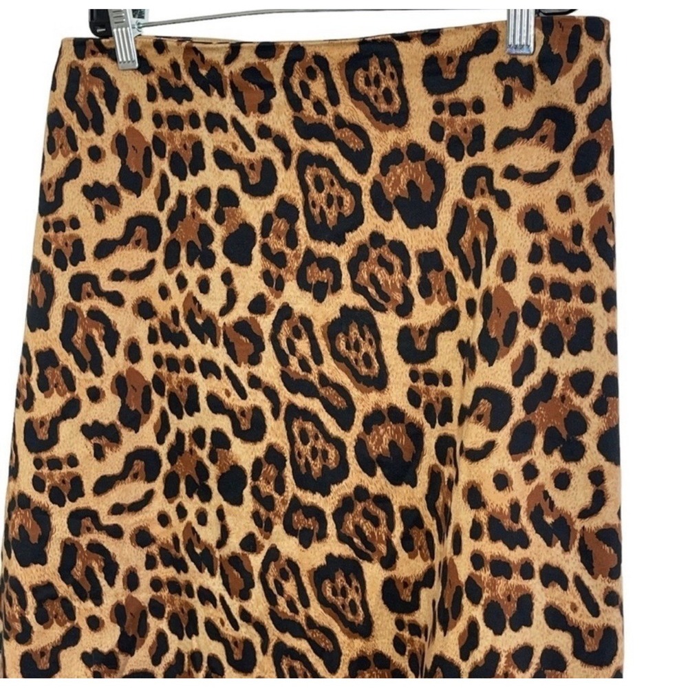 VTG‎ Leopard Print Beaded Hem Pencil Skirt Glam Night Out Date Night Party Sz 18 - Picture 9 of 10